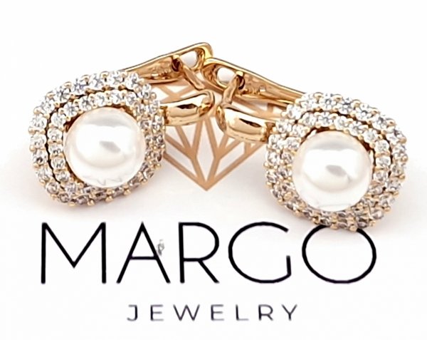 gold plated earrings with exclusive cubic zirconia