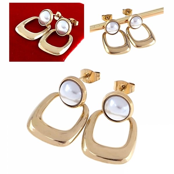 gold earrings made of stainless steel