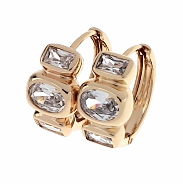 gold plated earrings with exclusive cubic zirconia