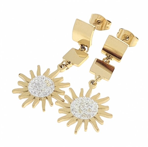 gold earrings made of stainless steel