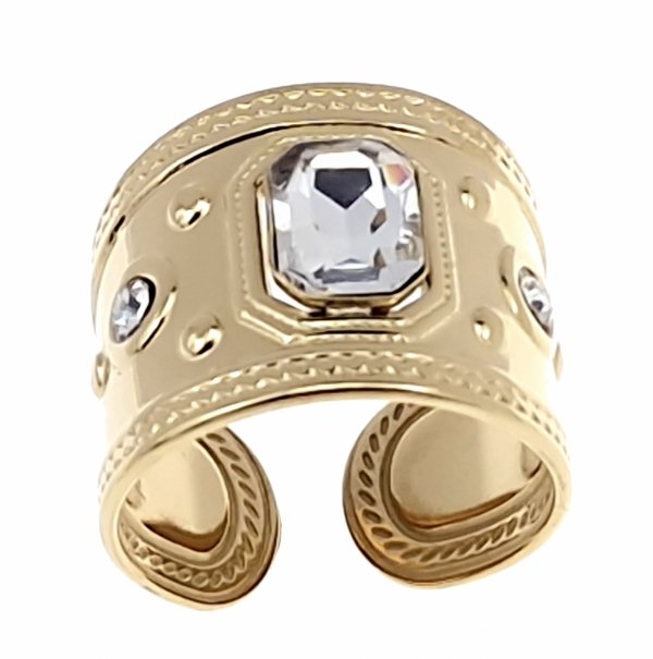 ring 18,30mm gold stainless steel