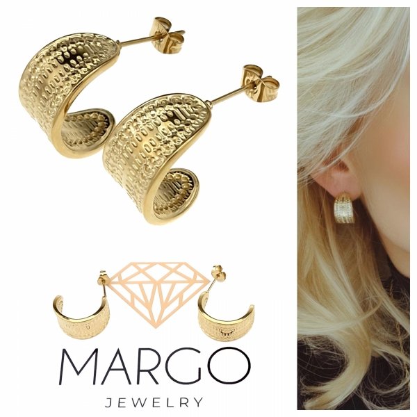 gold earrings made of stainless steel