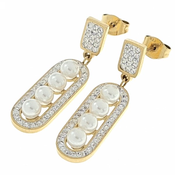 gold earrings made of stainless steel