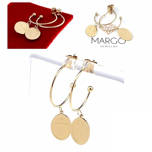 gold earrings made of stainless steel