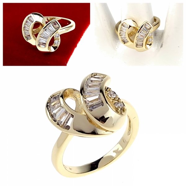 gold ring 18,60mm. gold-plated engagement xuping