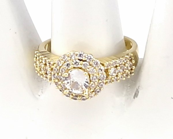 gold ring 17,00mm. gold-plated engagement xuping