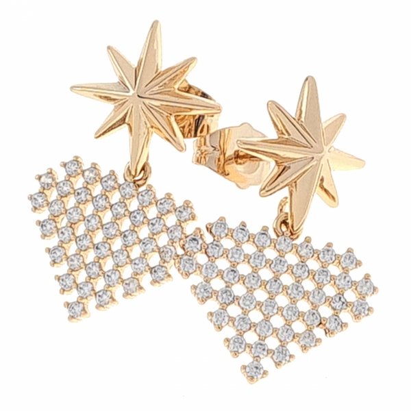 gold plated earrings with exclusive cubic zirconia