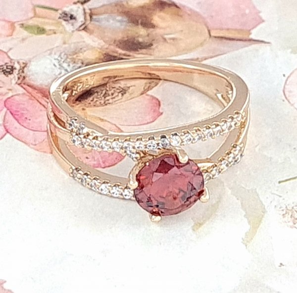 gold ring 17,00mm. gold-plated engagement xuping