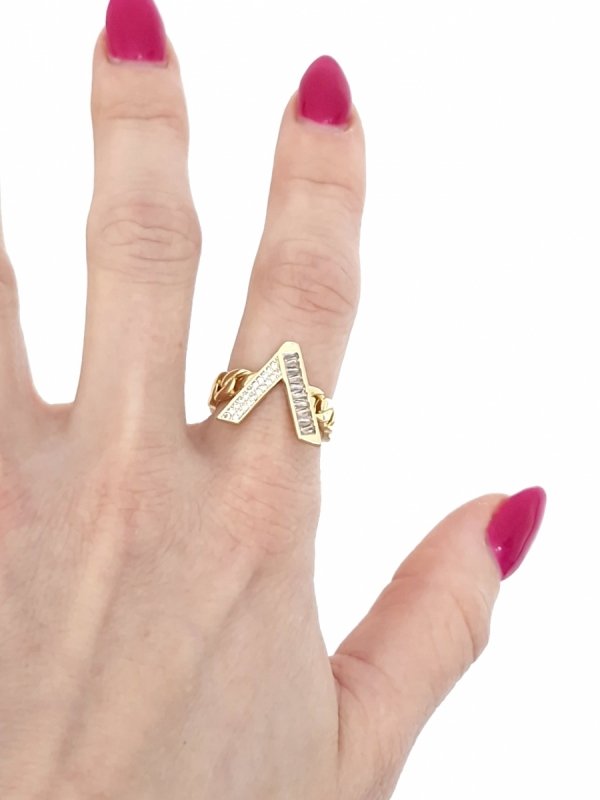 gold ring 17,00mm. gold-plated engagement xuping