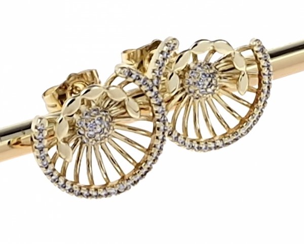 gold plated earrings with exclusive cubic zirconia