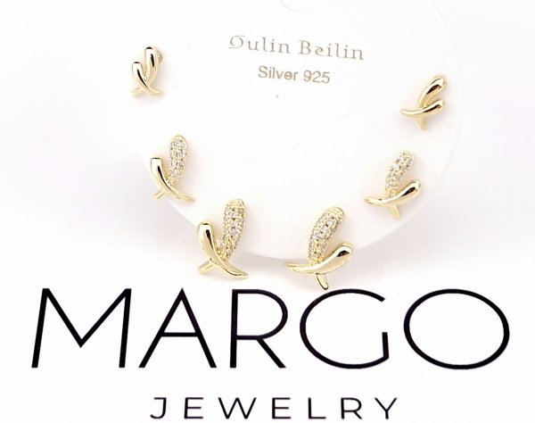 gold plated earrings with exclusive cubic zirconia