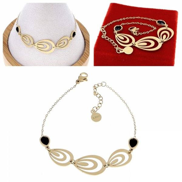 BRACELET GOLD CELEBRITY STAINLESS STEEL