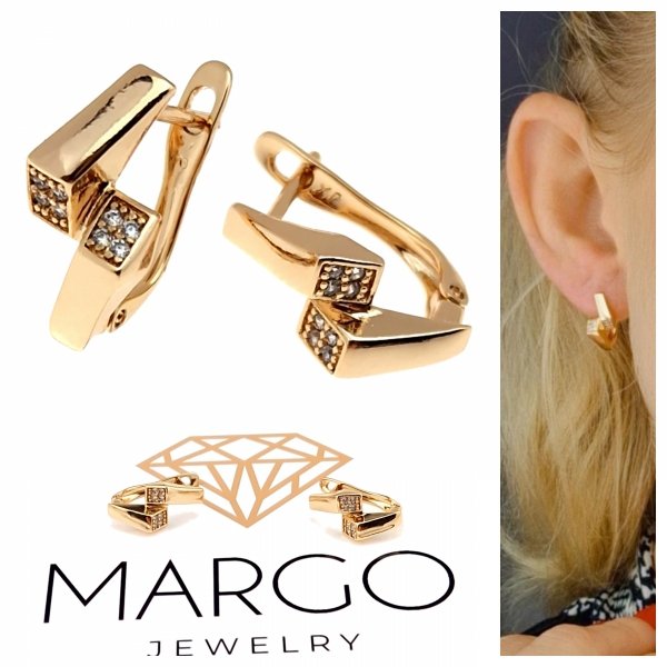 gold plated earrings with exclusive cubic zirconia