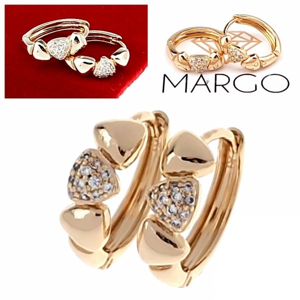 gold plated earrings with exclusive cubic zirconia