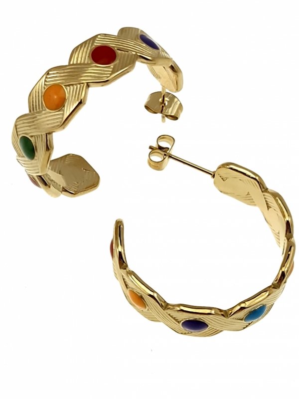 gold earrings made of stainless steel