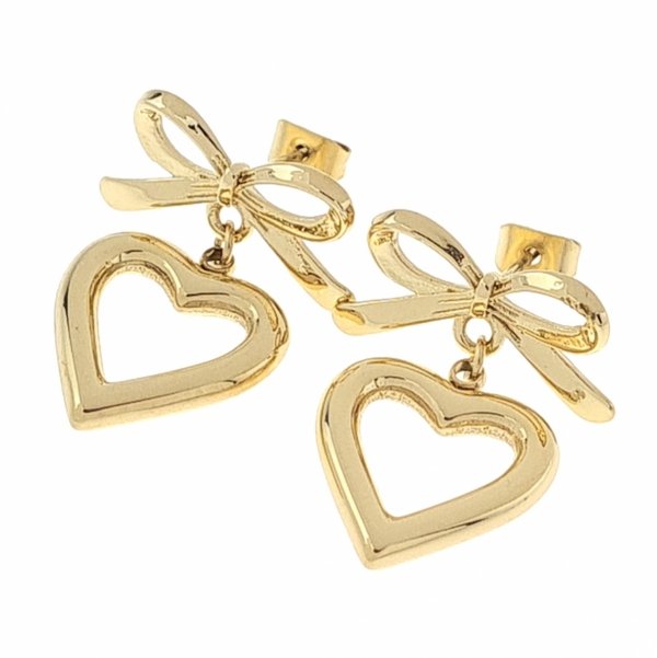 gold earrings made of stainless steel