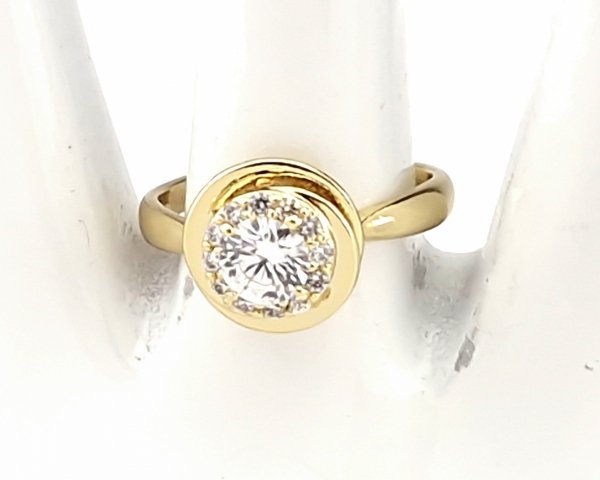 gold ring 18,60mm. gold-plated engagement xuping