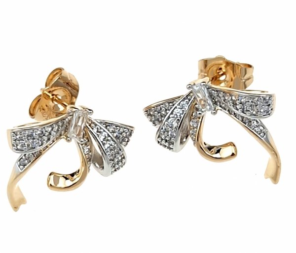 gold plated earrings with exclusive cubic zirconia