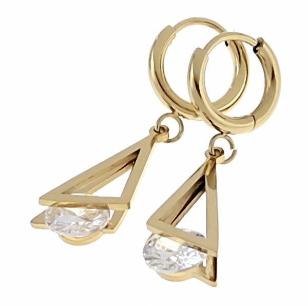 gold earrings made of stainless steel