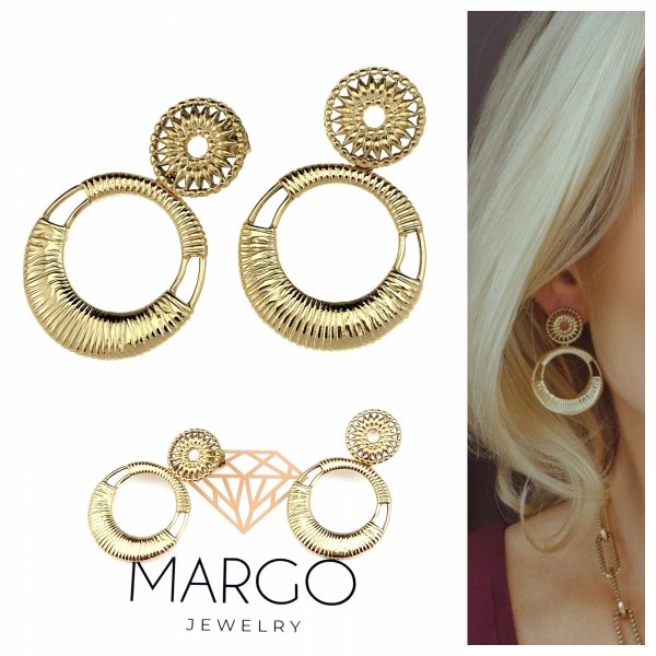 gold earrings made of stainless steel