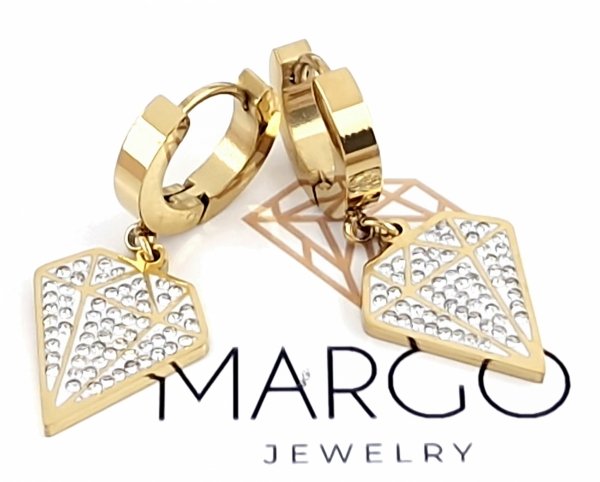 gold earrings made of stainless steel