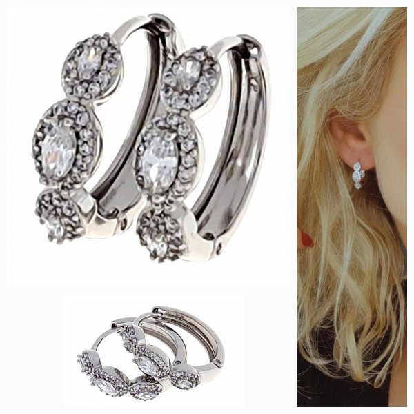 gold plated earrings with exclusive cubic zirconia