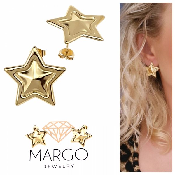 gold earrings made of stainless steel