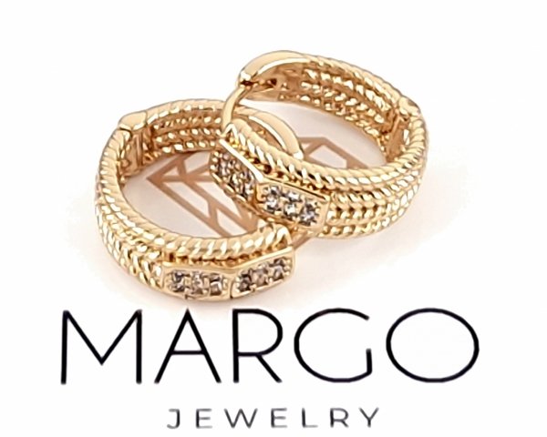 gold plated earrings with exclusive cubic zirconia