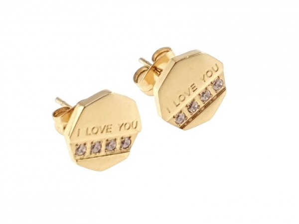 gold earrings made of stainless steel
