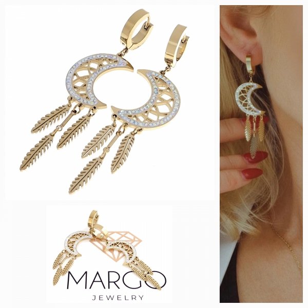 gold earrings made of stainless steel
