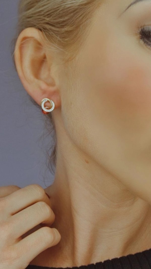 gold plated earrings with exclusive cubic zirconia