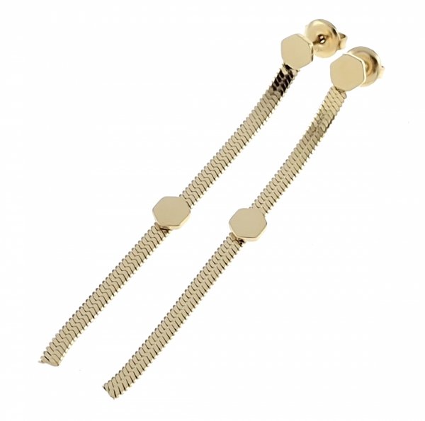 gold earrings made of stainless steel