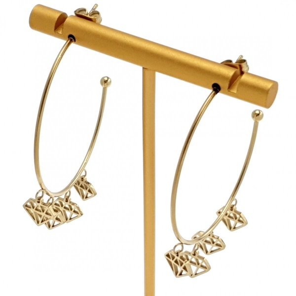 gold earrings made of stainless steel
