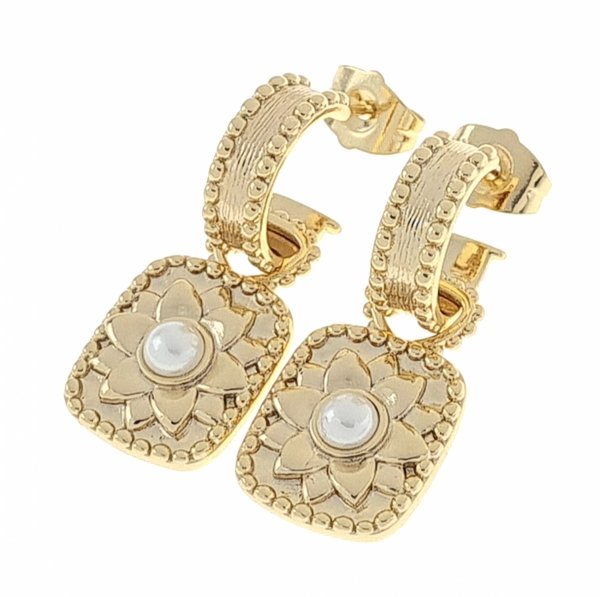 gold plated earrings with exclusive cubic zirconia
