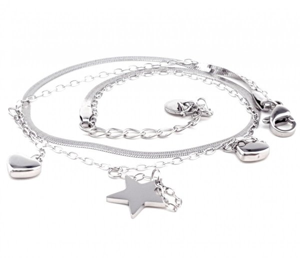 BRACELET, SILVER CELEBRITY STAINLESS STEEL