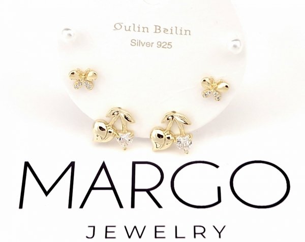 gold plated earrings with exclusive cubic zirconia