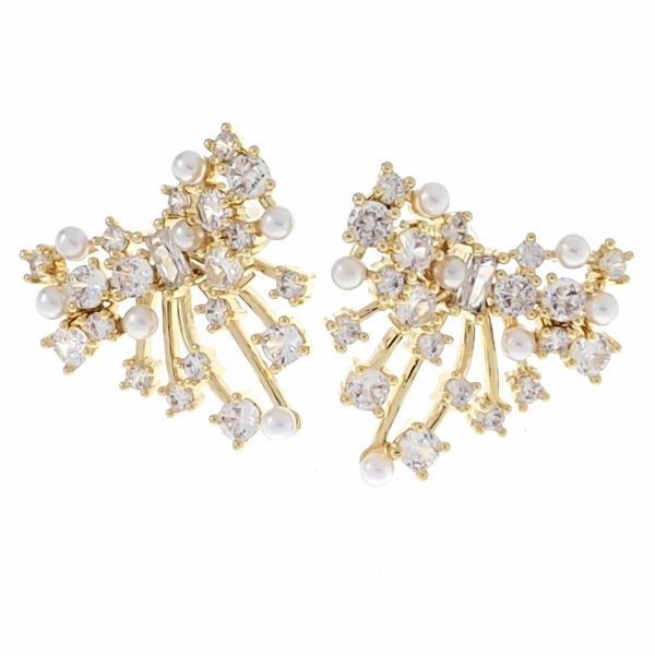 gold plated earrings with exclusive cubic zirconia