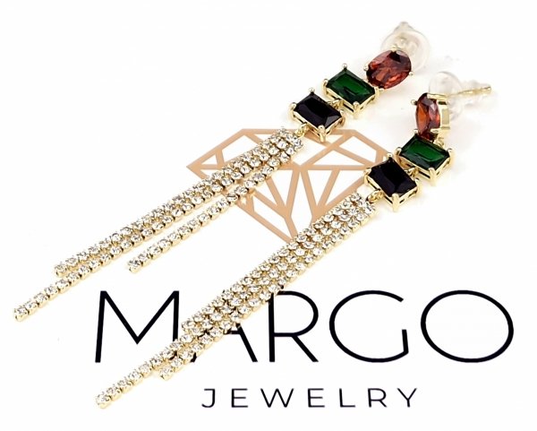 gold plated earrings with exclusive cubic zirconia