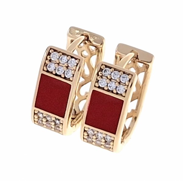 gold plated earrings with exclusive cubic zirconia