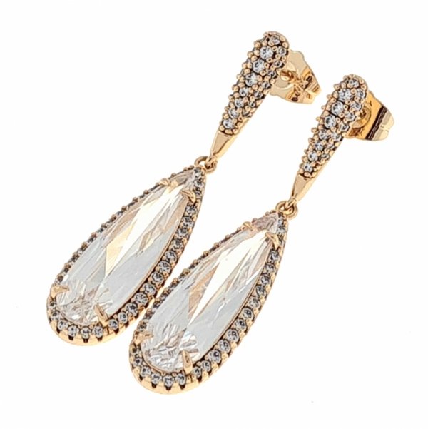 gold plated earrings with exclusive cubic zirconia