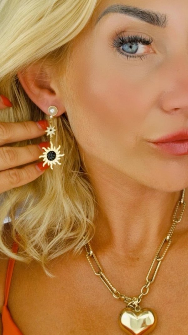 gold earrings made of stainless steel