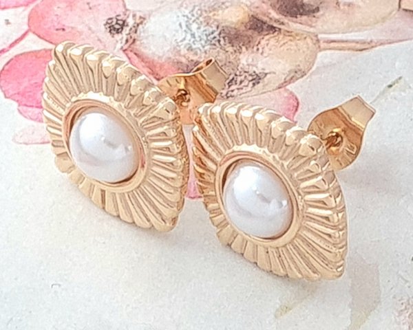 gold plated earrings with exclusive cubic zirconia