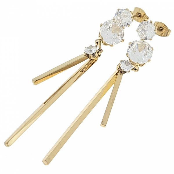 gold earrings made of stainless steel