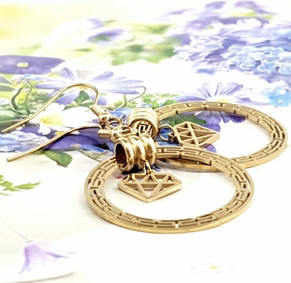 gold earrings made of stainless steel