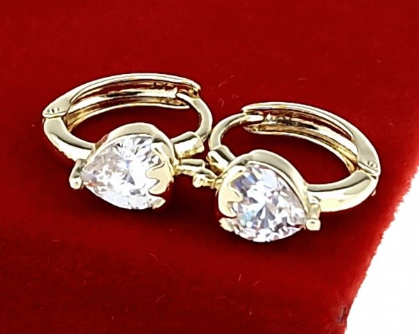 gold plated earrings with exclusive cubic zirconia