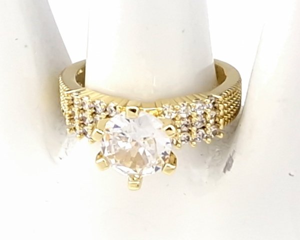 gold ring 17,00mm. gold-plated engagement xuping