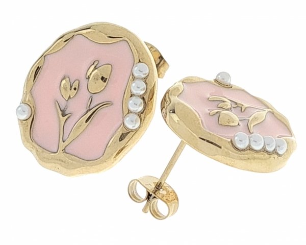gold earrings made of stainless steel