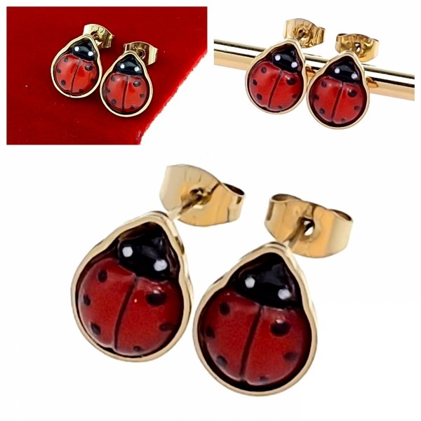 gold earrings made of stainless steel