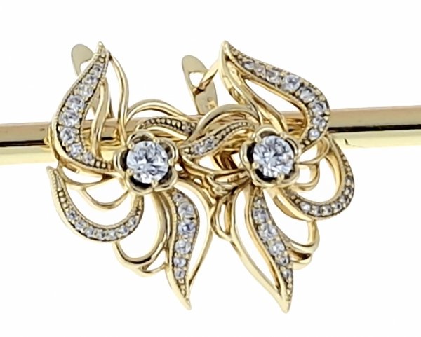 gold plated earrings with exclusive cubic zirconia