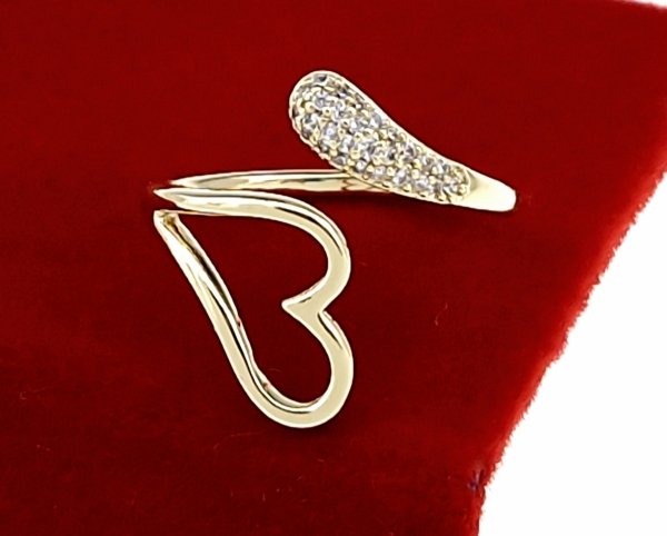 gold ring 17,00mm. gold-plated engagement xuping